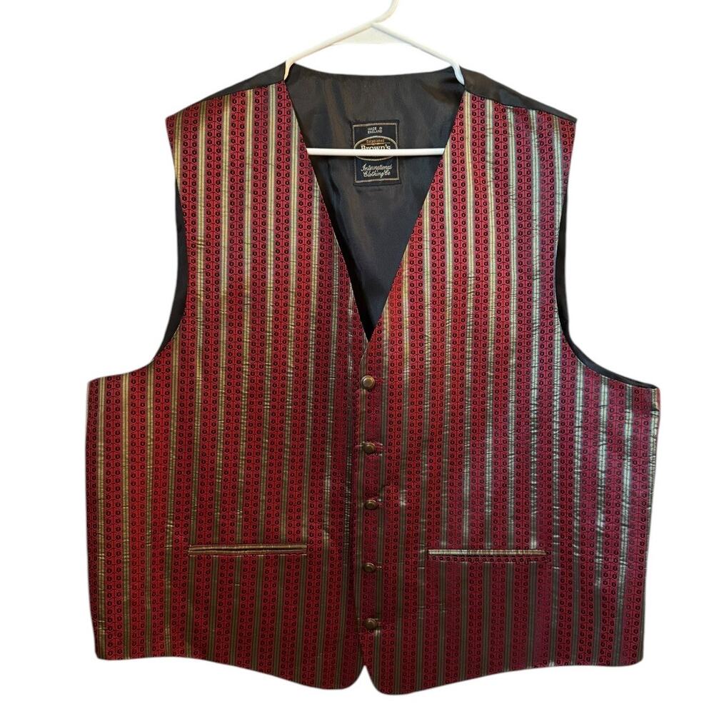 Men's Striped Red Vest